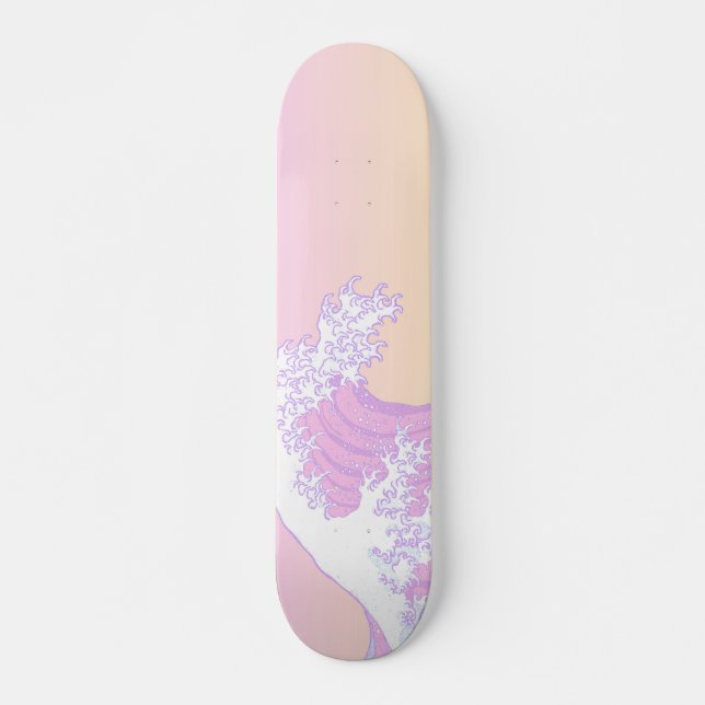 Pastel Great Wave off Kanagawa Skateboard (Vorne)