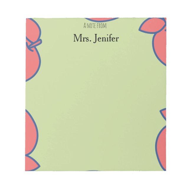 Pastel Green and Red Apple Notepad Notizblock (Vorderseite)