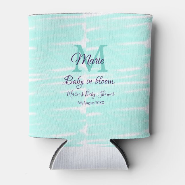Pastel green baby in bloom monogram baby shower te dosenkühler (Vorderseite)