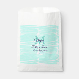 Pastel green baby in bloom monogram baby shower te geschenktütchen