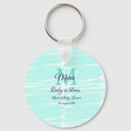 Pastel green baby in bloom monogram baby shower te schlüsselanhänger