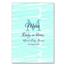 Pastel green baby in bloom monogram baby shower te tischnummer