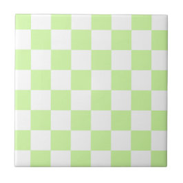 Pastel Green Checkered Gingham Pattern Fliese
