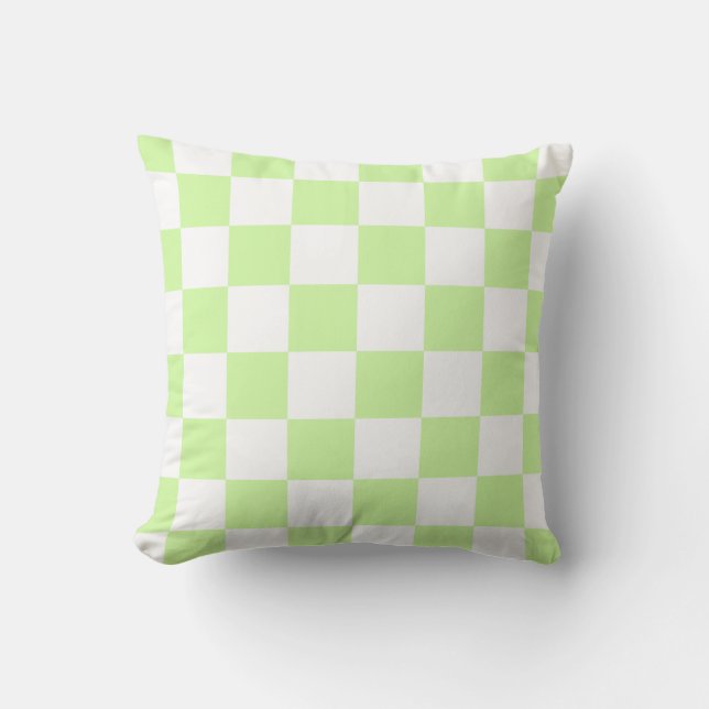 Pastel Green Checkered Gingham Pattern Kissen (Vorderseite)