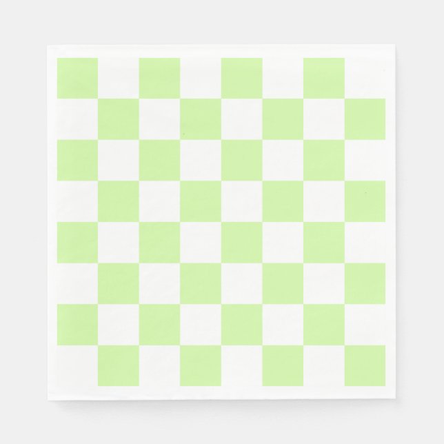 Pastel Green Checkered Gingham Pattern Serviette (Vorderseite)