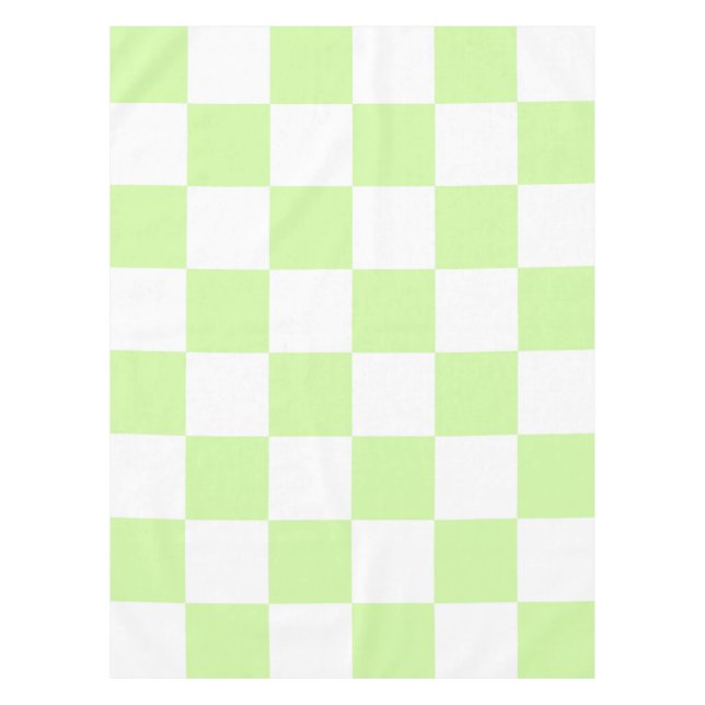 Pastel Green Checkered Gingham Pattern Tischdecke (Vorderseite)