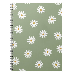 Pastel Green Daisy Blume Notizblock