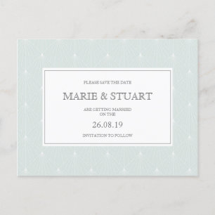 Pastel Green Deko Wedding Save the Date Postcard Einladungspostkarte