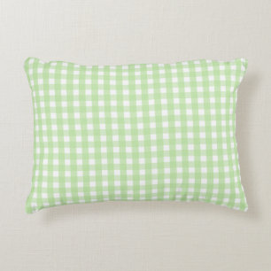 Pastel Green Gingham Pattern Dekokissen