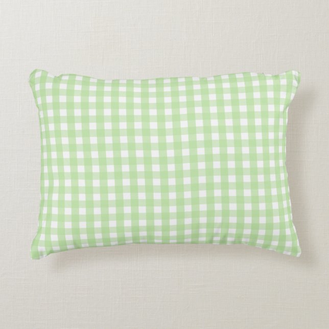Pastel Green Gingham Pattern Dekokissen (Vorderseite)