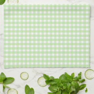 Pastel Green Gingham Pattern Handtuch