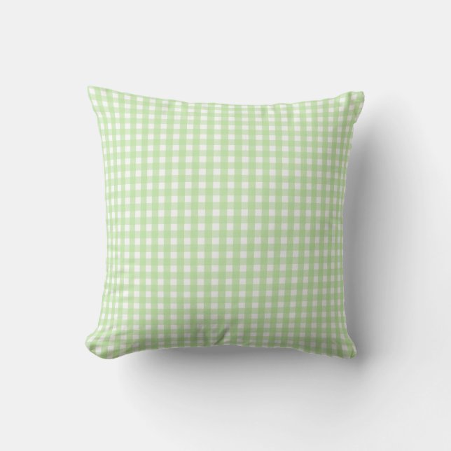Pastel Green Gingham Pattern Kissen (Vorderseite)