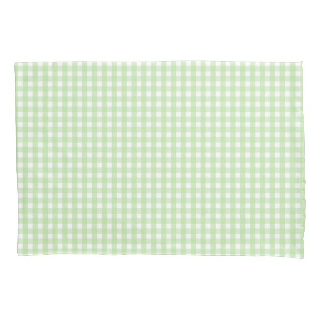 Pastel Green Gingham Pattern Kissenbezug (Vorderseite)