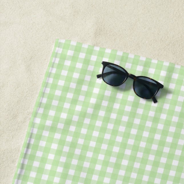 Pastel Green Gingham Pattern Strandtuch (Beispiel)