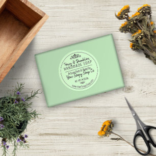 Pastel Green Hand Lettered Typografy Soap Runder Aufkleber