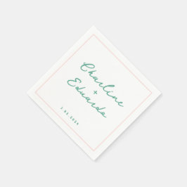 Pastel green Handwriting Retro Wedding Napkins Serviette