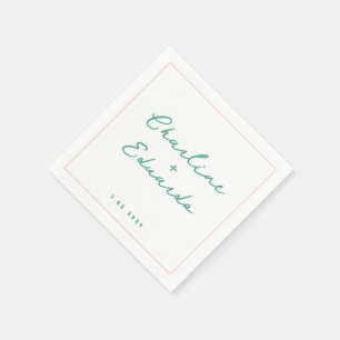 Pastel green Handwriting Retro Wedding Napkins Serviette