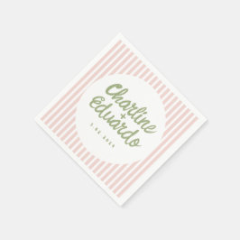 Pastel Green Handwriting Retro Wedding Napkins Serviette