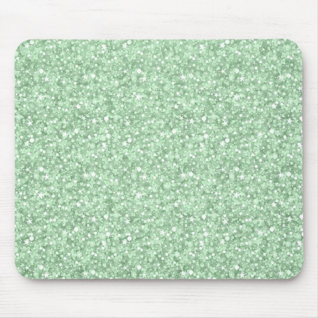 Pastel Green Imitats Disco Glitzer & Glitzern Mousepad (Vorne)