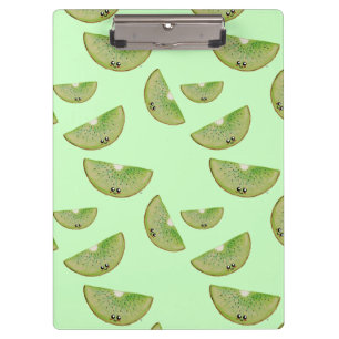 Pastel Green Kawaii Kiwi Klemmbrett
