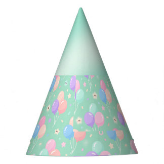 Pastel Green Kindergeburtstag Party Hats mit Ballo Partyhütchen