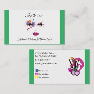 Pastel Green Makeup Artist Business Card Visitenkarte