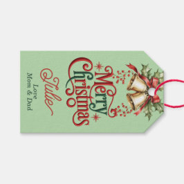Pastel Green Merry Christmas Gift Tags Geschenkanhänger