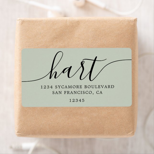 Pastel Green Modern Script-Rücksendeadresse (Insitu)