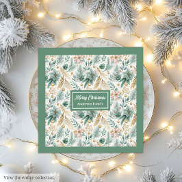 Pastel Green Napkins Personalized Christmas Decor Serviette