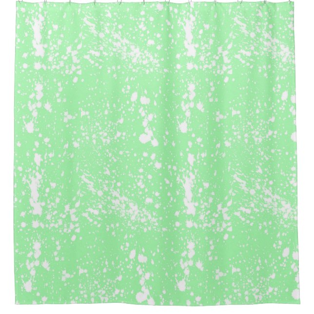 Pastel Green Paint Spritzer Duschvorhang (Vorderseite)