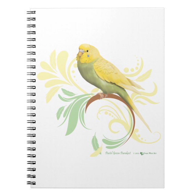 Pastel Green Parakeet Notizblock (Vorderseite)