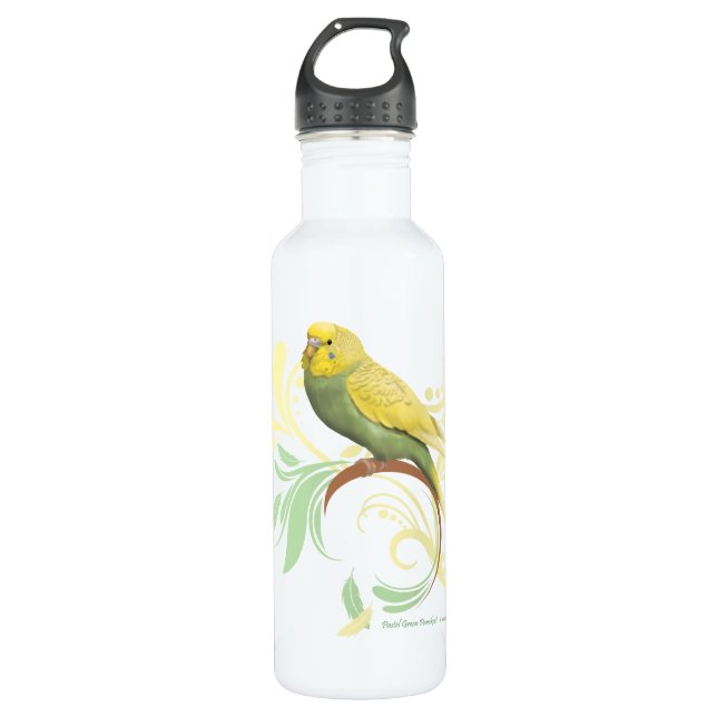 Pastel Green Parakeet Trinkflasche (Vorderseite)