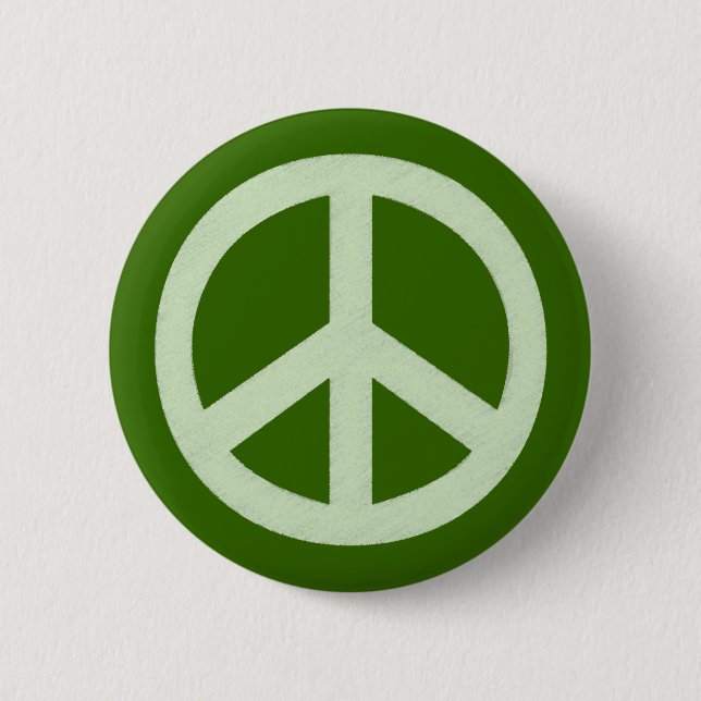 Pastel Green Peace Sign Button (Vorderseite)