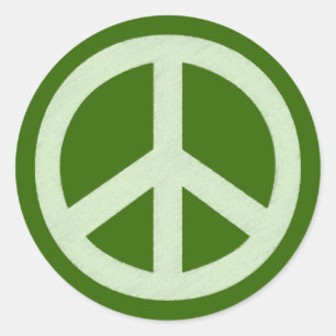 Pastel Green Peace Sign Runder Aufkleber