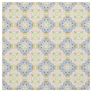 Pastel Green Pink Niedliches Mosaikmuster im Jugen Stoff