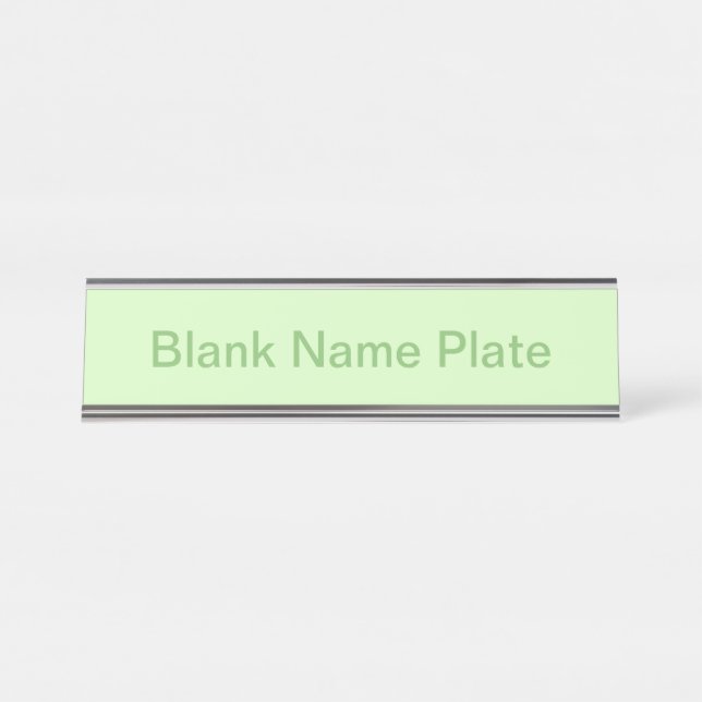 Pastel Green Tea Leaf Solid Farbe Schreibtischnamensplakette (Vorderseite )