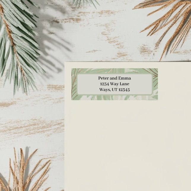 Pastel Green Tropical Palm Tree Holiday (Green Palm Tree Return Address Label )