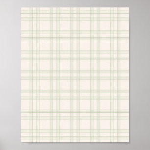 Pastel Green und Cream Gingham Poster
