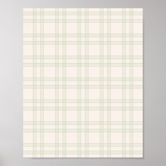 Pastel Green und Cream Gingham Poster (Vorne)