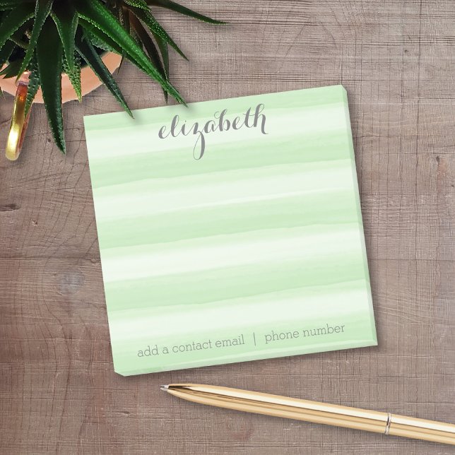 Pastel Green und Gray Stationery Suite für Frauen Post-it Klebezettel (Personalized Post It Notepads)