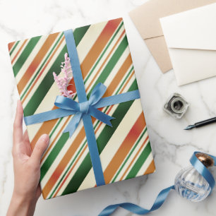 Pastel Green und Orange Retro Elegant Stilvoll Geschenkpapier