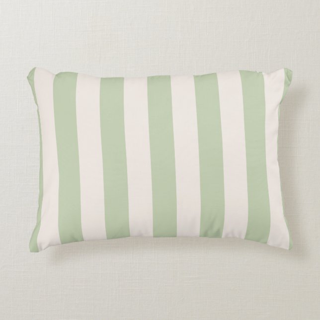 Pastel Green Vertical Stripes Dekokissen (Vorderseite)