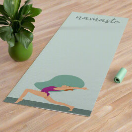 Pastel Green Women Posen Übungen Namaste Yogi Yogamatte