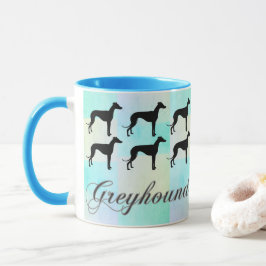 Pastel Greyhound Silhouette Tasse