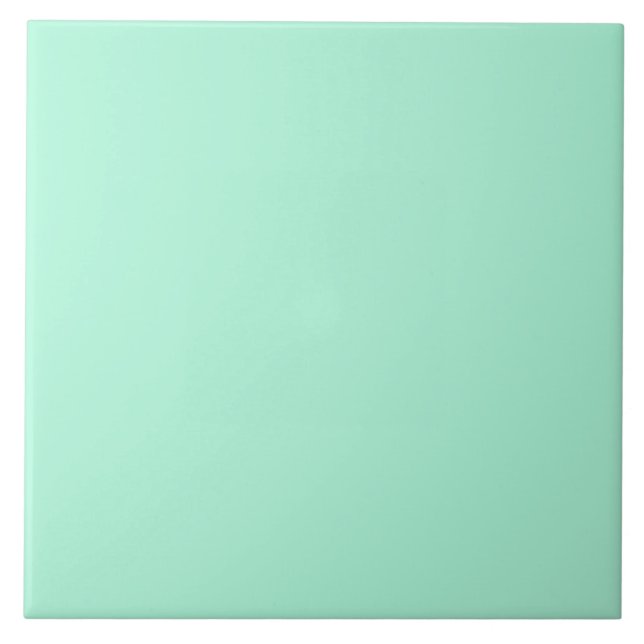 Pastel Grüne Minze Solid Color Minimalistisch Fliese (Vorderseite)