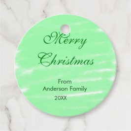 Pastel grüne Wasserfarbe fröhliche Weihnachten mod Geschenkanhänger