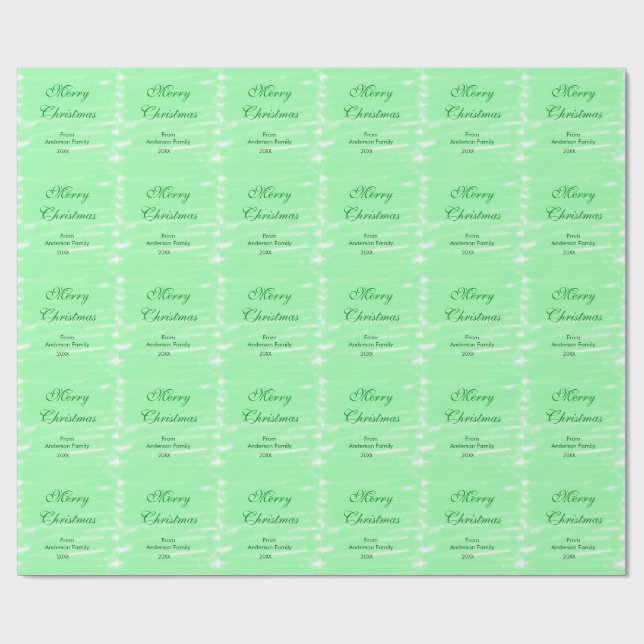 Pastel grüne Wasserfarbe fröhliche Weihnachten mod Geschenkpapier (Flach)