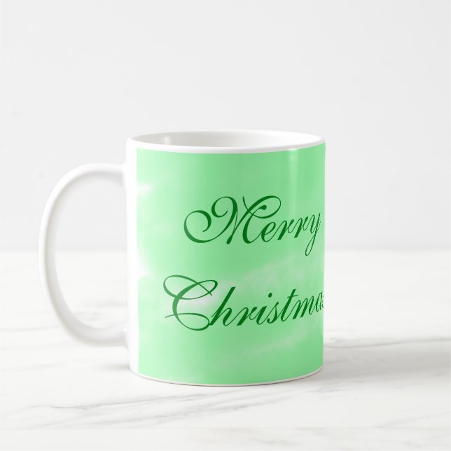 Pastel grüne Wasserfarbe fröhliche Weihnachten mod Kaffeetasse (Links)