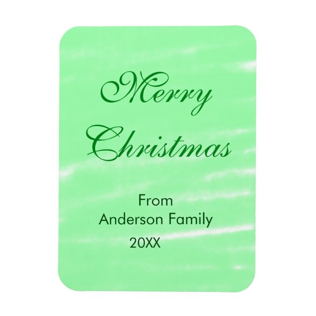 Pastel grüne Wasserfarbe fröhliche Weihnachten mod Magnet (Vertikal)