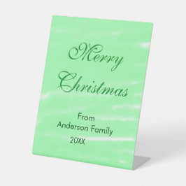Pastel grüne Wasserfarbe fröhliche Weihnachten mod Sockelschild